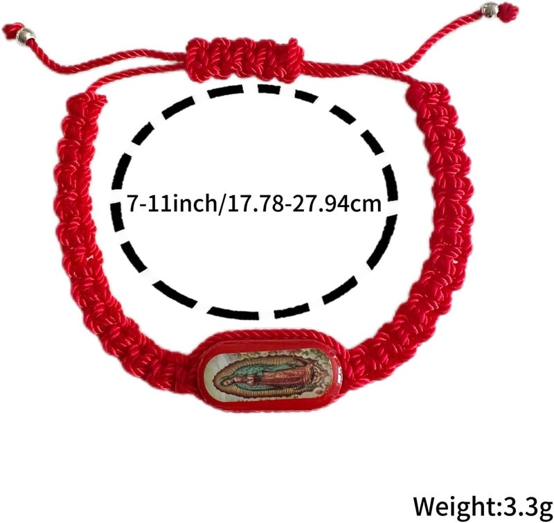 Bovemee 24PCS Virgin Mary Bracelets，Green Saint Jude bracelet Rosary Handmade Mexican bracelets,Virgen de Guadalupe Bracelet San Judas Tadeo Gift For Men Women - Image 4